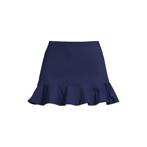 Land's End plus size swim skirt tummy technology ruffled Deep Sea Navy 16W - Picture 5 of 7